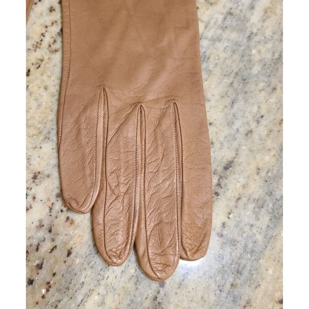 New! Vintage Size S Tan Soft Leather Formal 8.5
